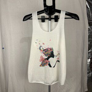 Women's white razor back top